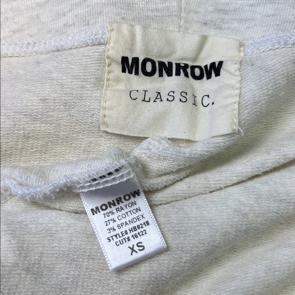 Monrow Classic Low Rise Crop Lounge Sweatpants ~ in Ash/Oatmeal - Picture 14 of 15